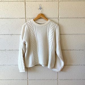 Madewell cream cable knit sweater